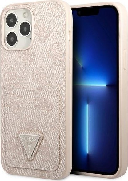 Guess GUHCP13XP4TPP iPhone 13 Pro Max 6,7" różowy/pink hardcase 4G Triangle Logo Cardslot NoSize
