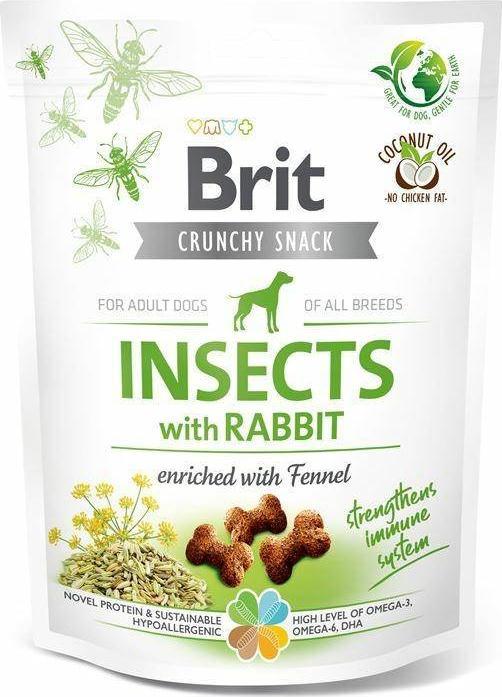 Brit Brit Crunchy Snack Insects with Rabbit 200g, przysmak dla psów z królikiem
