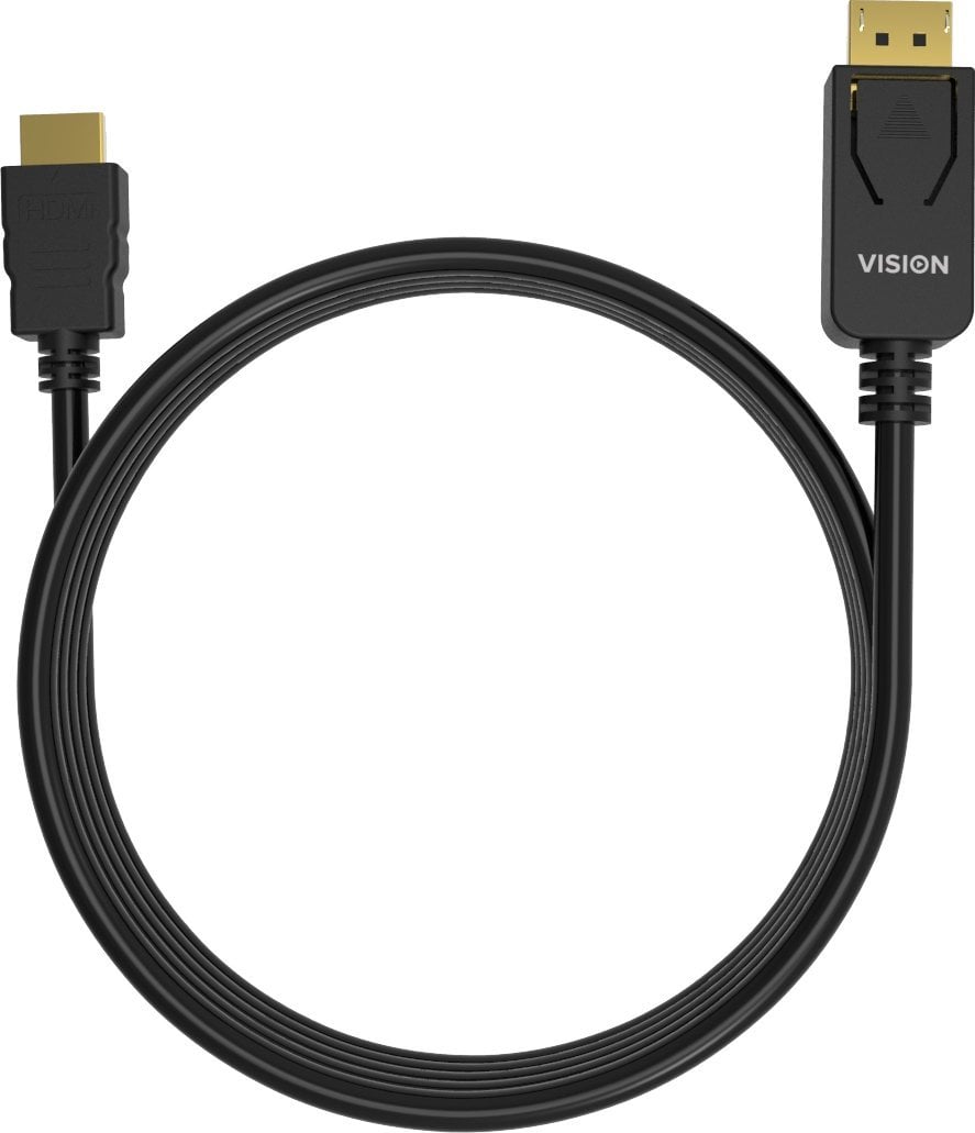 Kabel Vision VISION Professional installationstaugliches Kabel DisplayPort zu HDMI - 30 JAHRE GARANTIE - 4K 60 Hz - DP v1.3 - Gold-Steckverbinder - HD