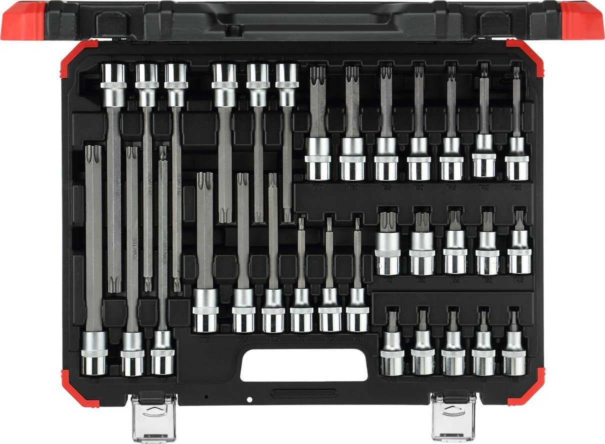 Gedore GEDORE Red screwdriver socket set, 1/2 (black/red, 32 pieces, TORX, in case) 3301577