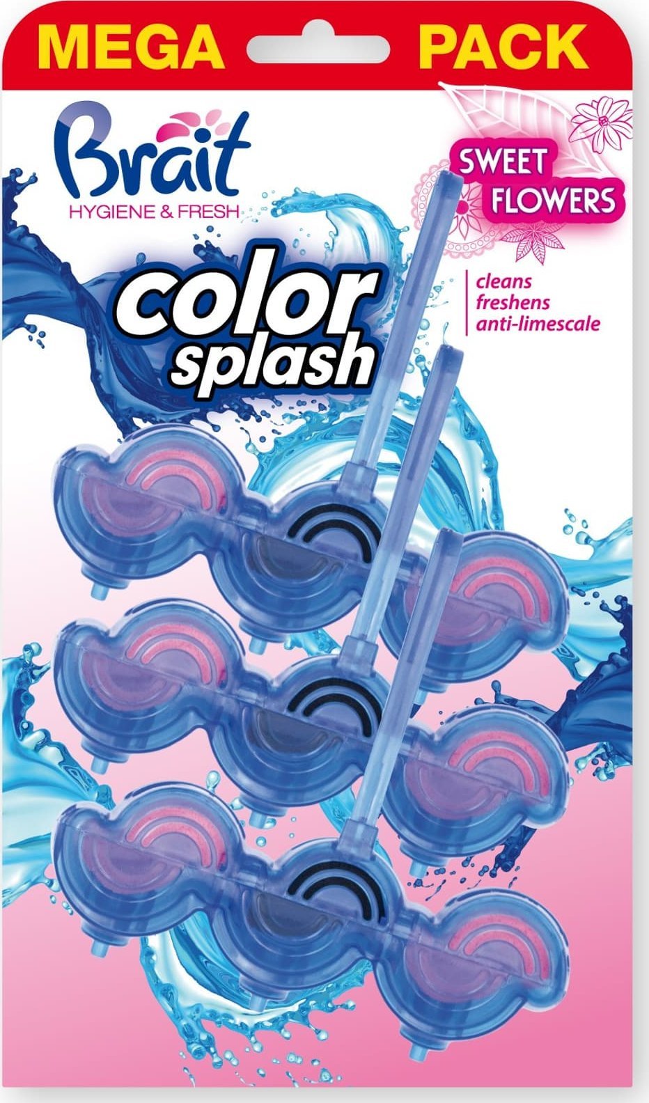 DRAMERS BRAIT Color Splash Kostka WC Sweet Flower 3 x 45 g