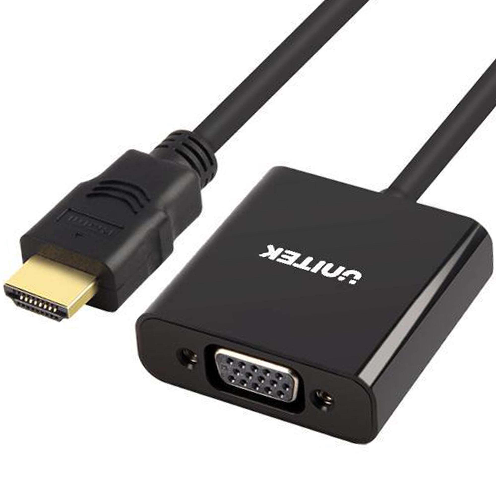 Adapter AV Unitek HDMI - D-Sub (VGA) + Jack 3.5mm czarny (Y-6333)