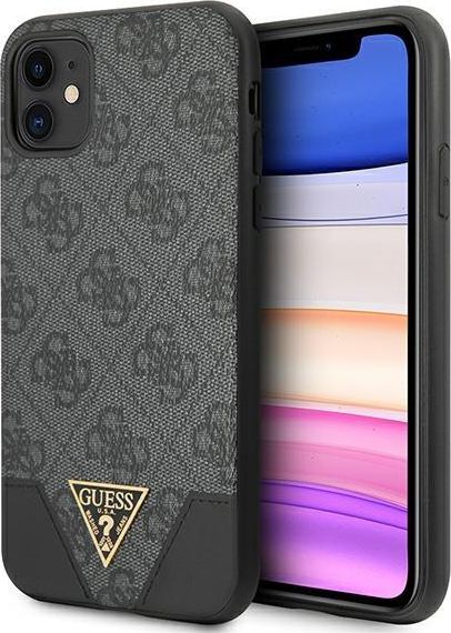Guess GUHCN61PU4GHBK iPhone 11 szary/szary hardcase 4G Triangle Collection