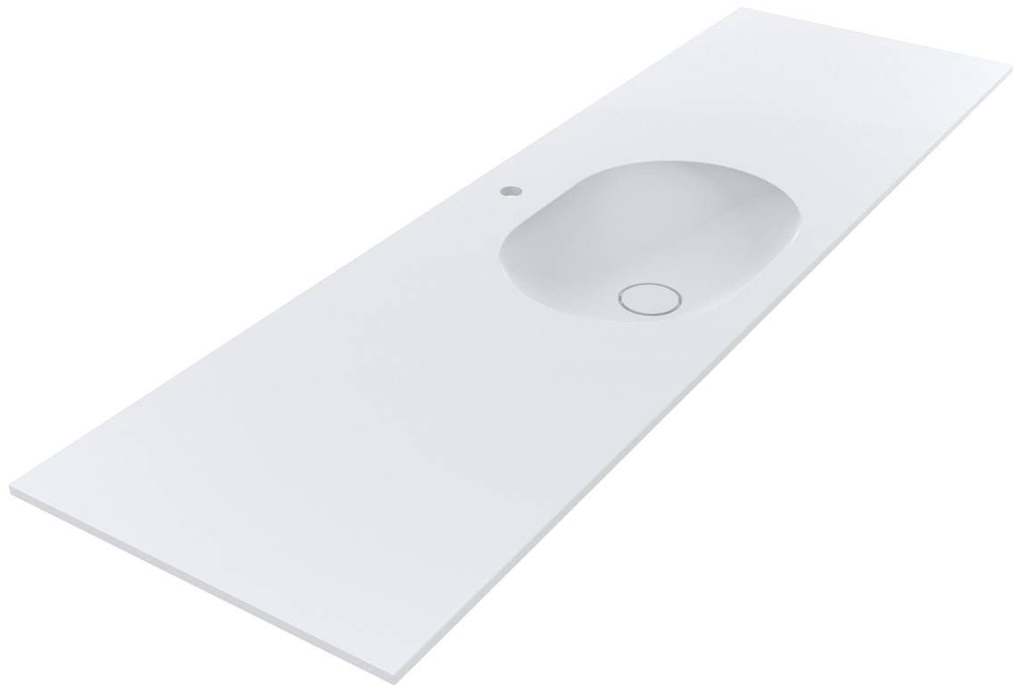 Umywalka nablatowa MIRAGGIO NEW YORK 185*55*15 Mat Biała 69125564