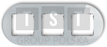 15-28-IRSO-3 ICON Ramka uniwersalna potrójna okrągła - efekt szkła (ramka: szara spód: grafitowy mat) 15-28-IRSO-3