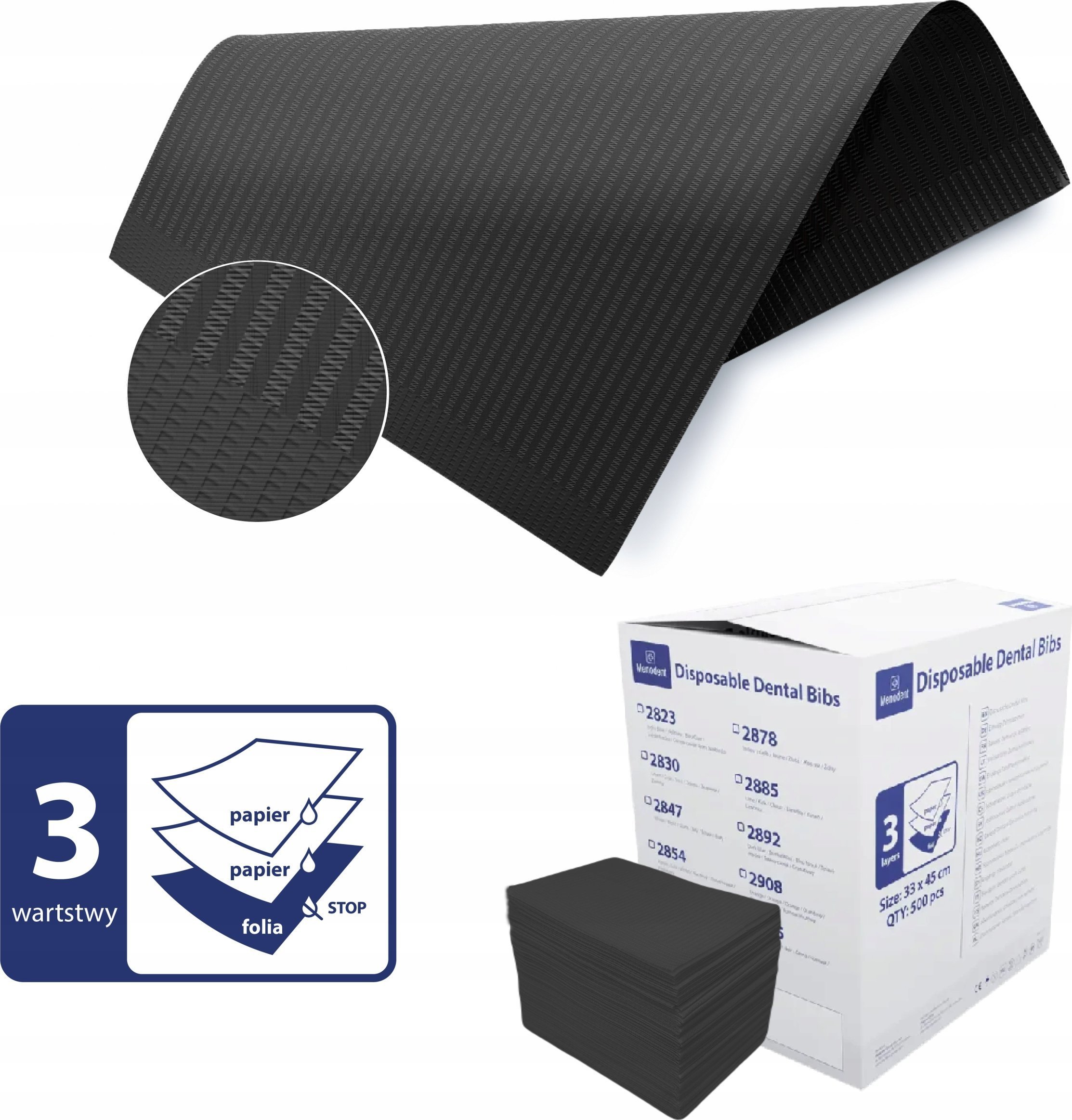 SERWETY PODKŁADY HIGIENICZNE PODFOLIOWANE WODOODPORNE 3WARSTWY 500SZT PL 8%