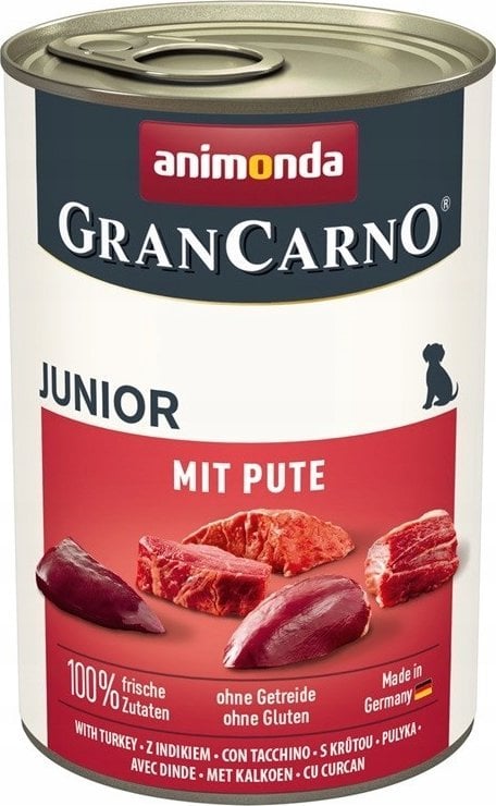 Animonda GranCarno Junior z indykiem Mokra karma dla psa w puszce 400g