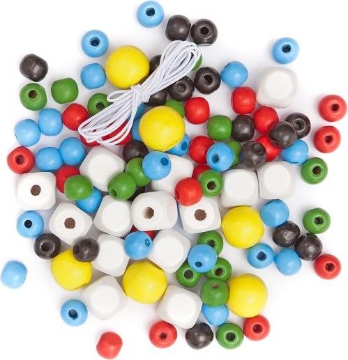 DP Craft Drewniane koraliki kolorowe DPRCAFT Basic 100szt. Dalprint