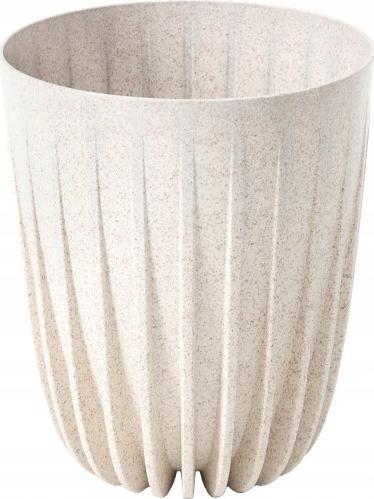 Lamela Doniczka plastikowa z wkładem Mira Eco wood 14,5 cm biała