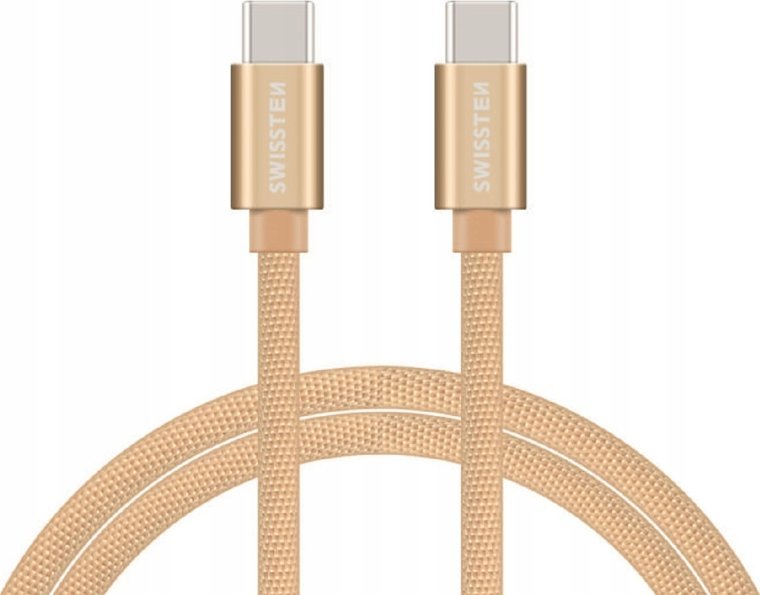 Kabel USB Swissten USB-C - USB-C 1.2 m Złoty (71527204)