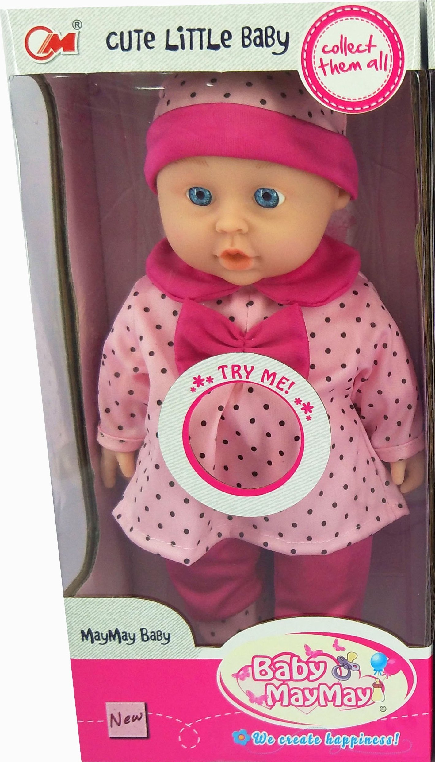 Happy Kiddo Lalka bobas jak żywa duża miękka interaktywna mówi ubranka pudełko prezent