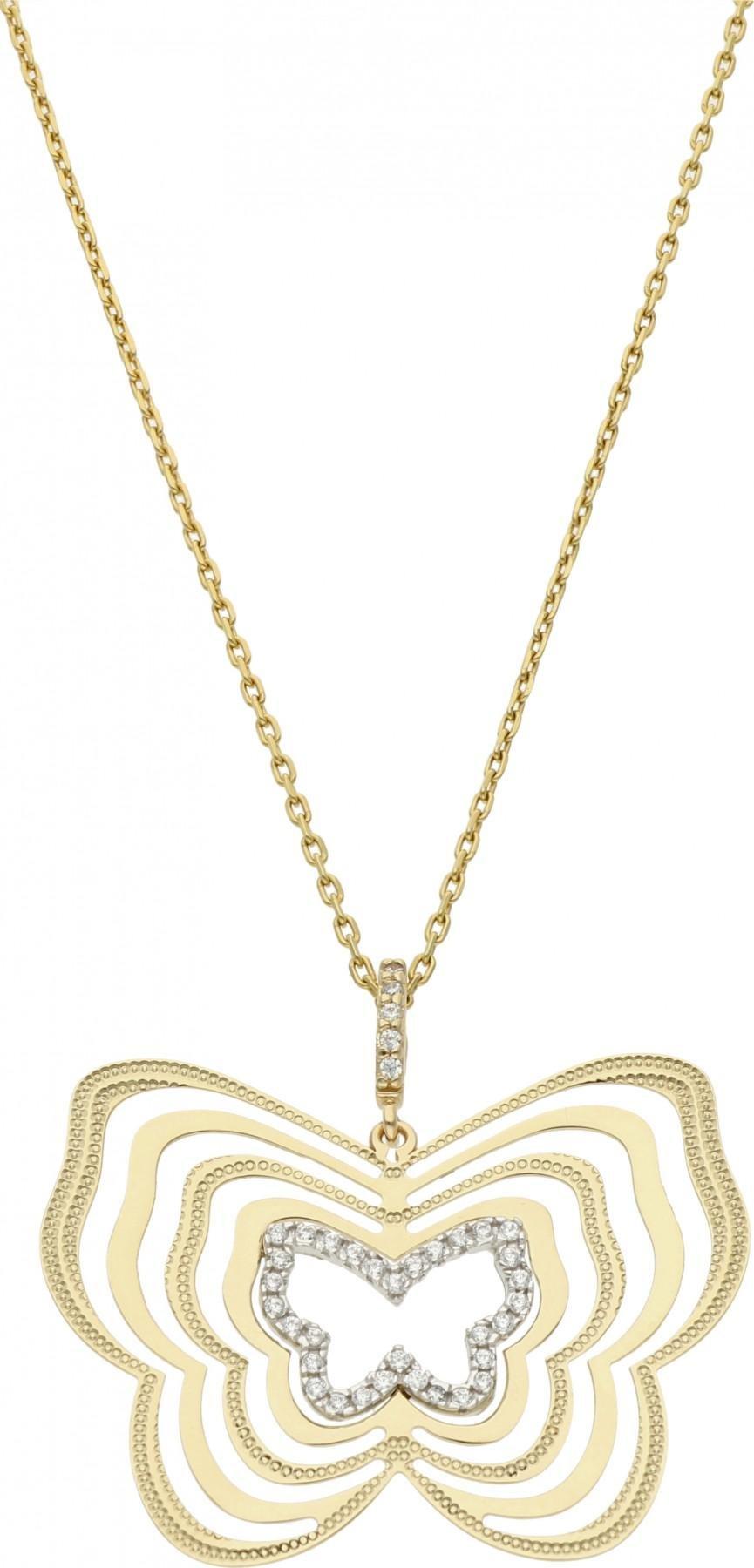 Rosanto Piękna złota zawieszka motyl 585 14k