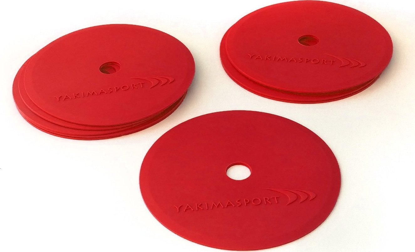YakimaSport Znaczniki pola płaskie (maty znakujące) - zestaw 10 szt. czerwone