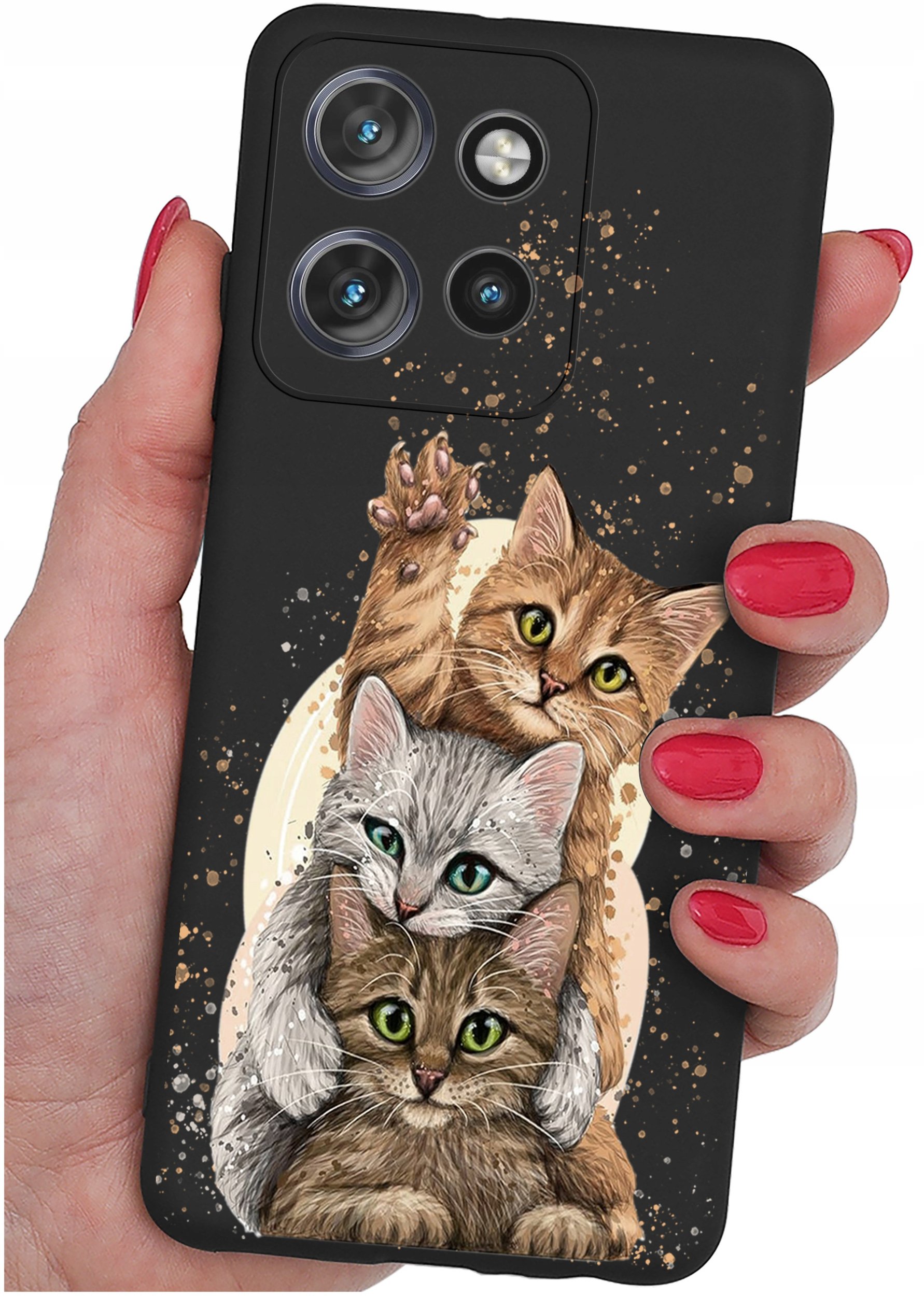 Etui do Motorola Moto EDGE 50 Neo WZORY |SILIKONOWE MATT CASE + SZKŁO 9H