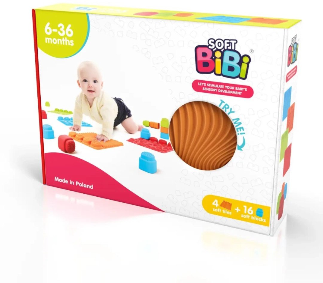 Meli Maty sensoryczne z klockami Soft BiBi 20 el.