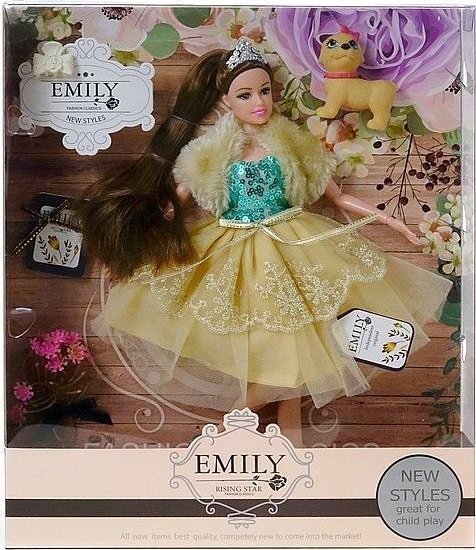 Lalka w sukni wieczorowej z pieskiem 29cm