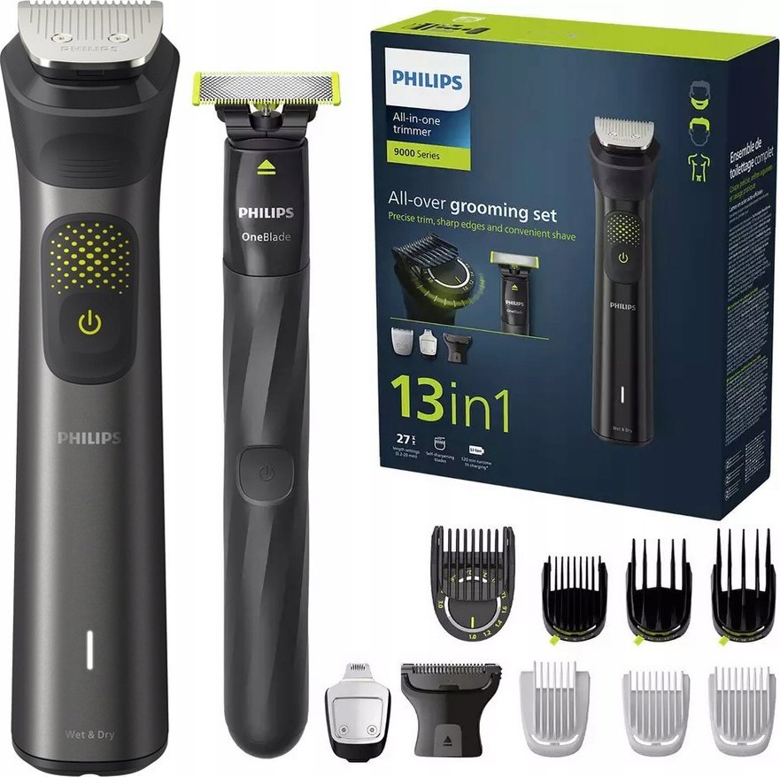Philips Philips MG9540/15, Grey, 0.2 mm, 2 cm, 0.2 mm, Beard, Ear, Face, Moustache, Nose, Battery