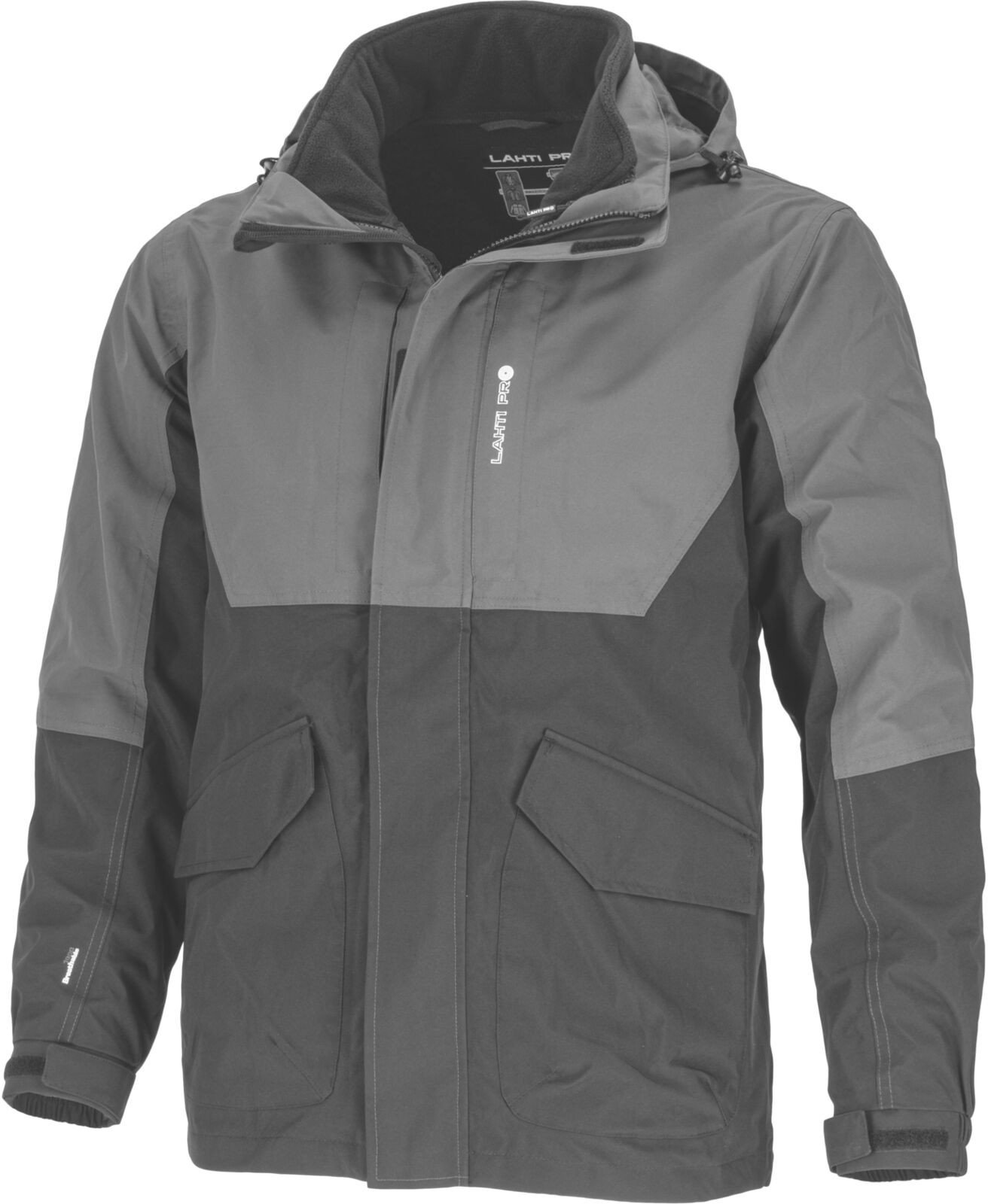 Kurtka 3w1 z odpinanym polarem czar.-szar., "l", ce, lahti