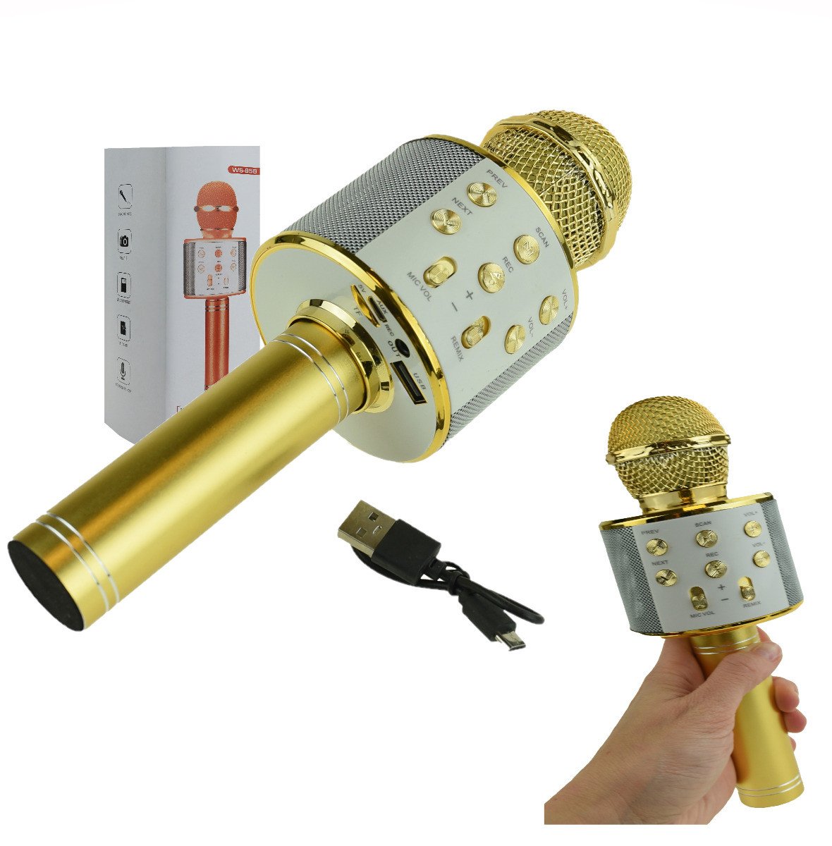 TG67276 MIKROFON BEZPRZEWODOWY KARAOKE DO ŚPIEWANIA BLUETOOTH GŁOŚNIK