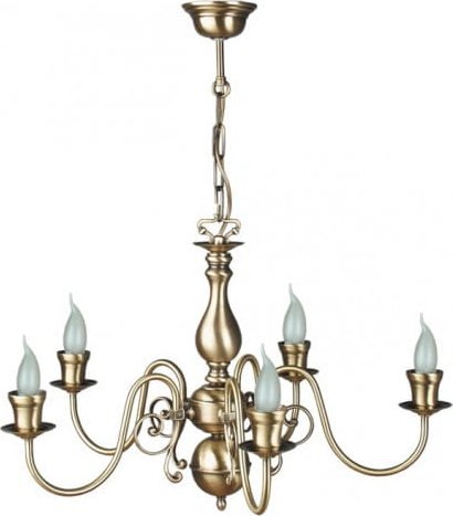 Lampa wisząca Solar Żyrandol z mosiądzu ŚWIECA 5 płomienny