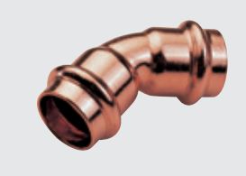 Conex Łuk dwukielichowy 45° mm z serii B Press miedziane 22mm (P504102200000)