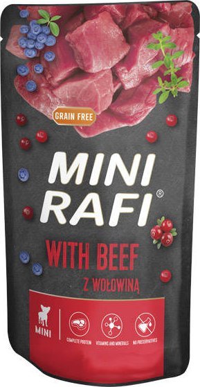 Mokra karma dla psa Mini Rafi z wołowiną 150 g