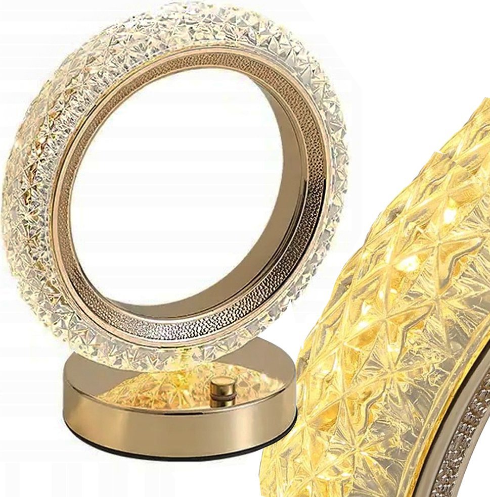 Lampka biurkowa Verk Lampka nocna stołowa pierścień kryształ led rgb Lampka nocna stołowa pierścień kryształ led rgb