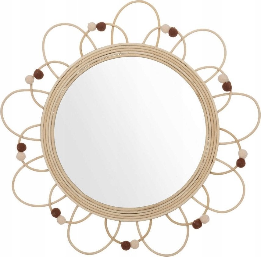Atmosphera Lustro dekoracyjne CAMPAGNE w oprawie z rattanu, Ø 38 cm