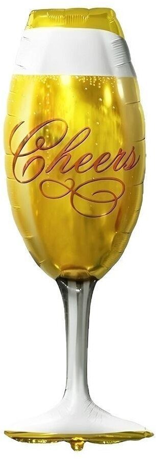 Balon foliowy Kieliszek złoty Cheers 22x73cm