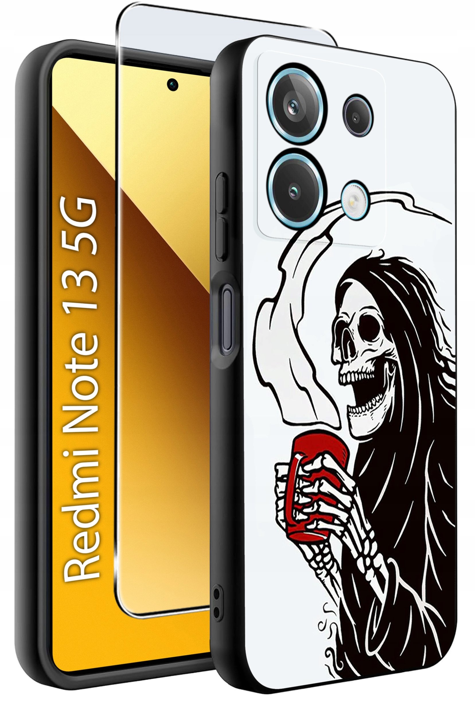 ETUI do Xiaomi Redmi Note 13 5G WZORY |SILIKONOWE MATT CASE +SZKŁO 9H