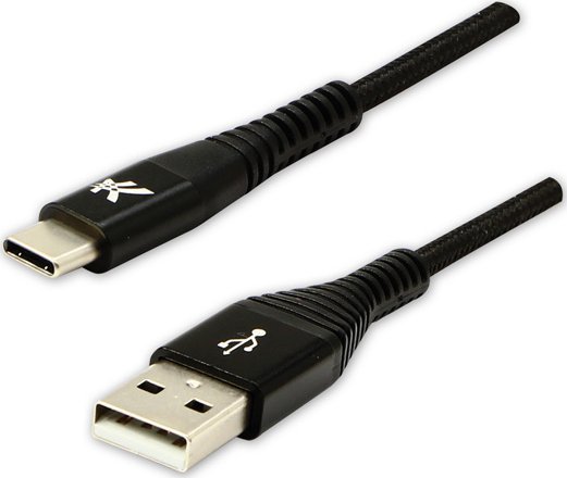 Kabel USB Logo USB-A - USB-C 1 m Czarny