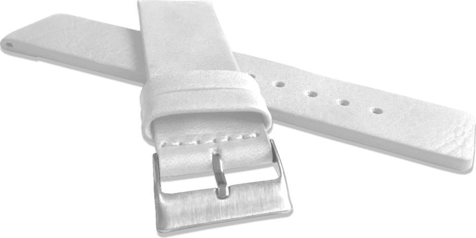 Lavvu LAVVU Biały gładki pasek PLAIN z luksusowej skóry Top Grain - 24