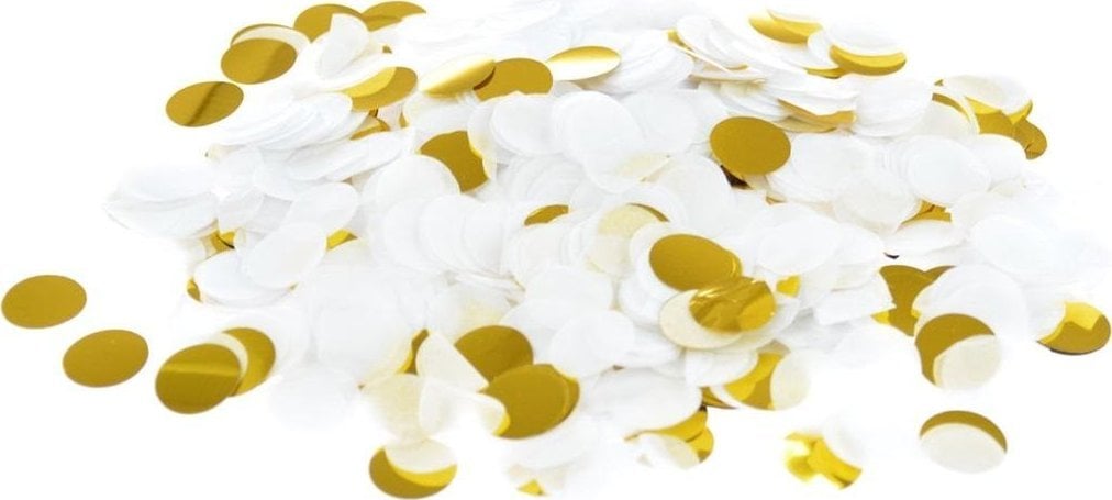 Konfetti złoto-białe