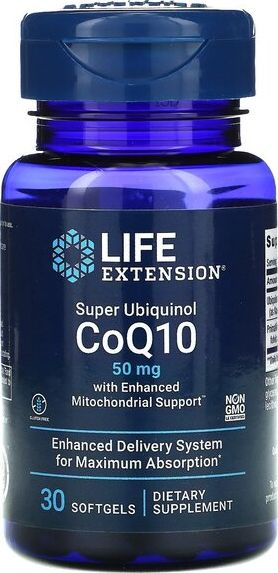 Life Extension Life Extension - Super Ubiquinol CoQ10 ze Wzmocnionym Wsparciem dla Mitochondriów, 50 mg, 30 kapsułek miękkich