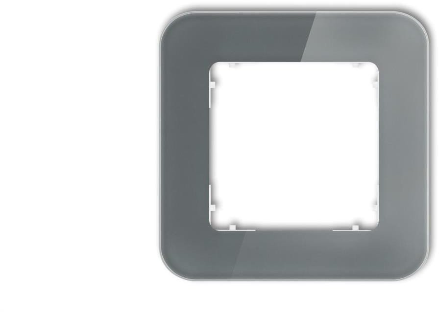 ICON Ramka uniwersalna pojedyncza zaokrąglona - efekt szkła (ramka: grafitowa spód: biały) 28-0-IRSZ-1