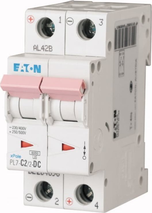 Eaton Wyłącznik nadprądowy 2P C 2A 10kA DC PL7-C2/2-DC 264896