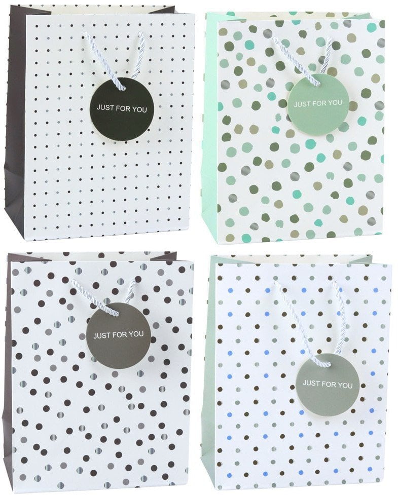 Torba Prezentowa Z Kropkami Napis Just For You 23 x 18 x 10,5 cm