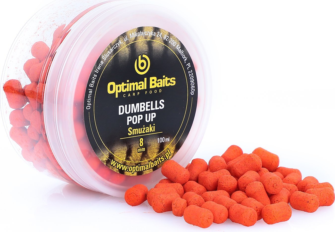 Optimal Baits Dumbells Pop Up POMARAŃCZA & CZEKOLADA 8mm - Method Feeder