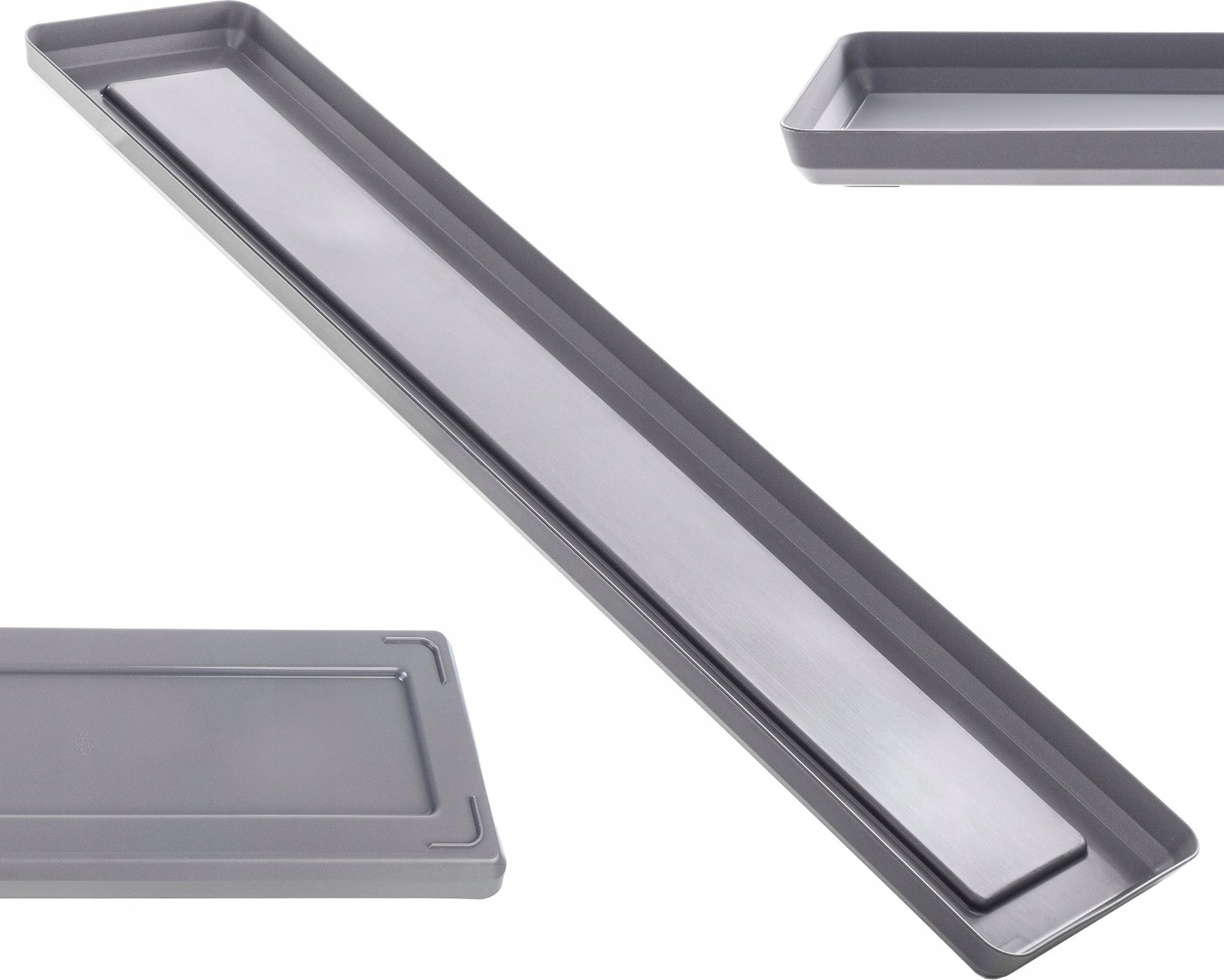 KADAX Podstawka Pod Doniczkę Donicę 53,5cm Tacka Prostokątna Antracyt Plastikowa