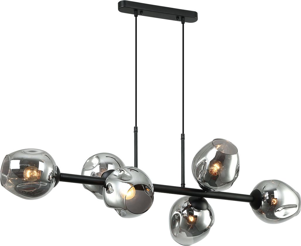 Lampa wisząca Italux Nowoczesna lampa sufitowa do salonu Italux Borgo PND-30843-6 BK+SG