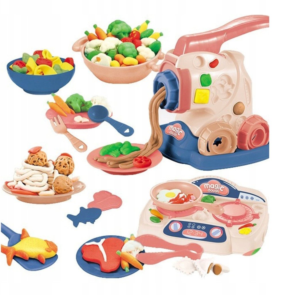 Ciastolina makaron maszynka ciasto masa plastyczna zestaw kreatywny 24w1
