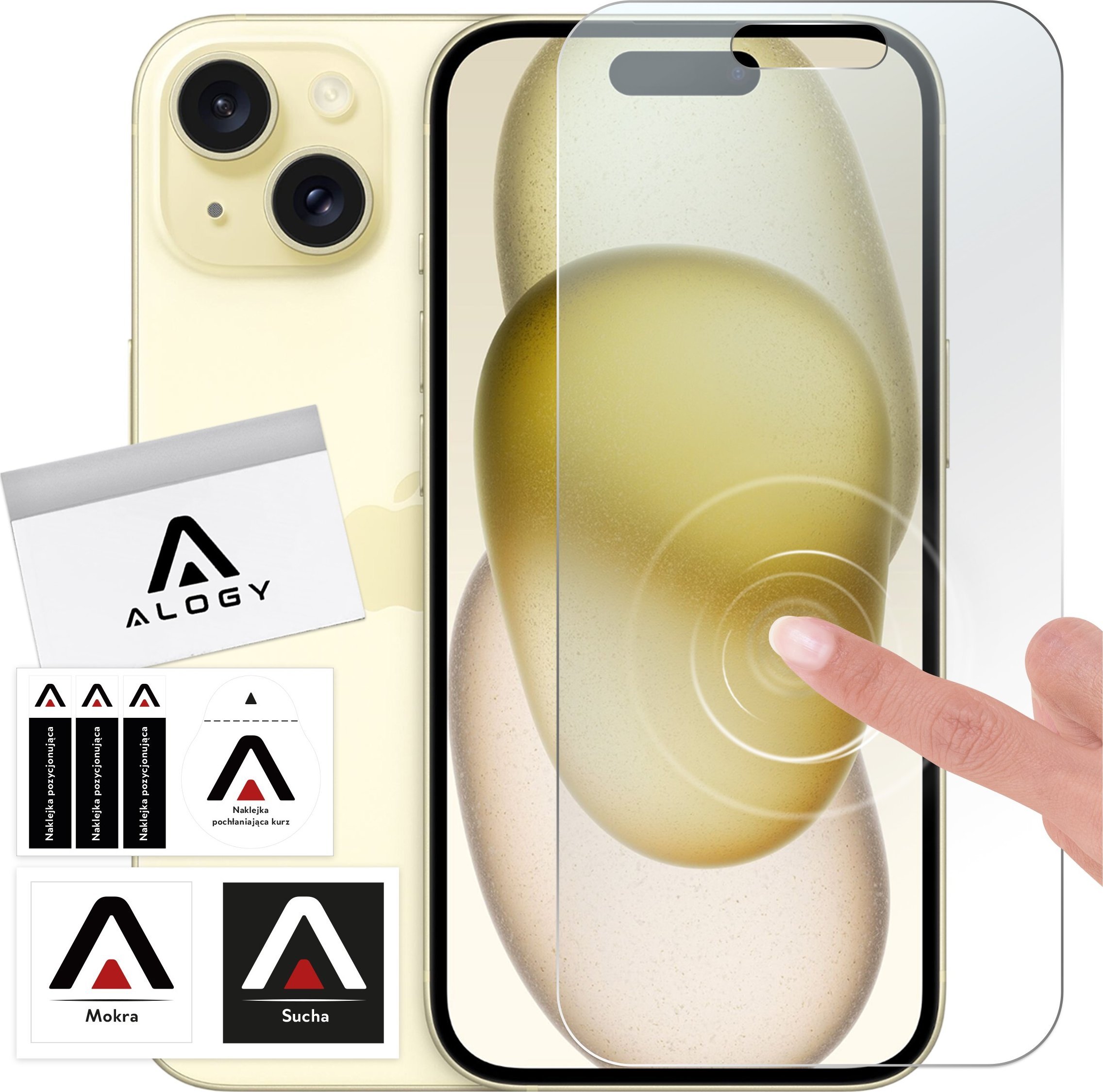 Alogy Szkło hybrydowe do Apple iPhone 15 / 16 na ekran Alogy Flexi Glass 9H Case Friendly płaskie na ekran