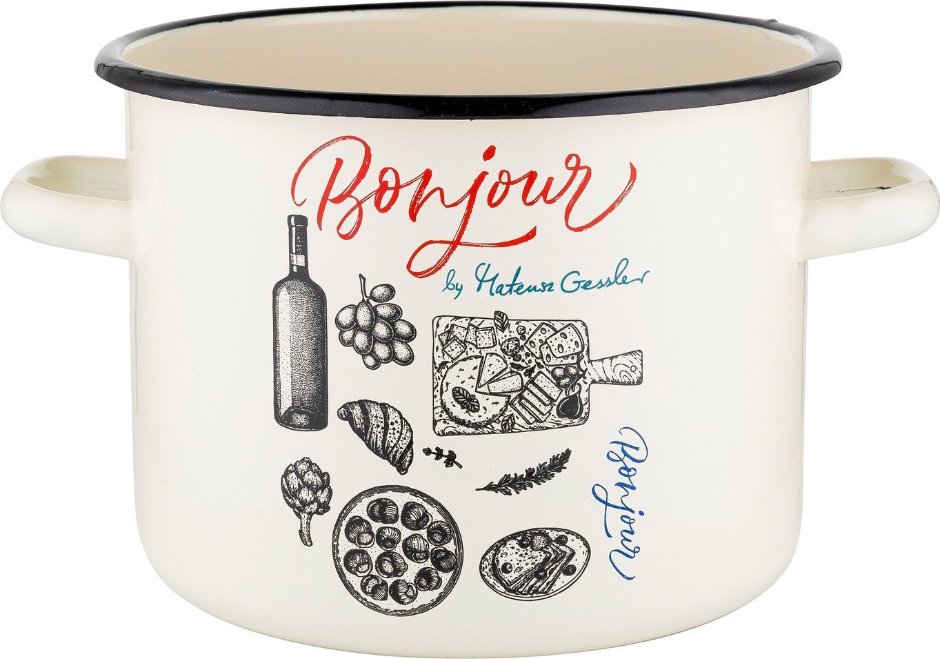 Emalia Pleszew Garnek emaliowany Emalia Polska Pleszew Bonjour by Mateusz Gessler 20 cm 4,8 l