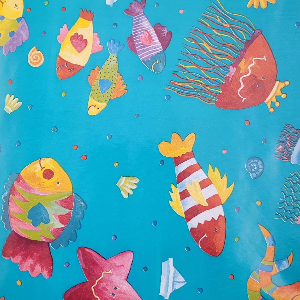 Papier dzieci rybki do pakowania 57cmx2m 2m432