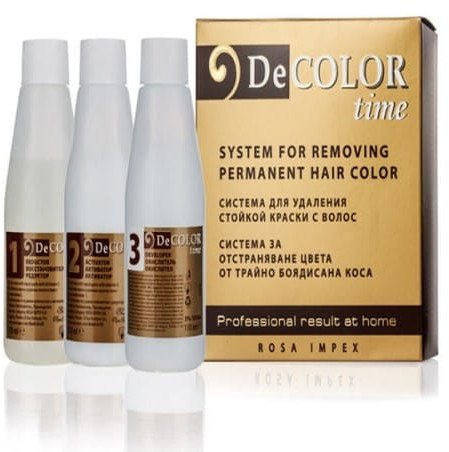 DECOLOR TIME Zmywacz do usuwania koloru z włosów - 3 x 110 ml (1 kpl.)