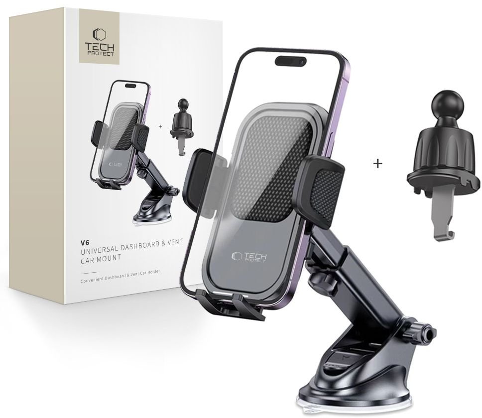 4kom.pl Uchwyt samochodowy do smartfona na kokpit kratkę nawiewu - czarny