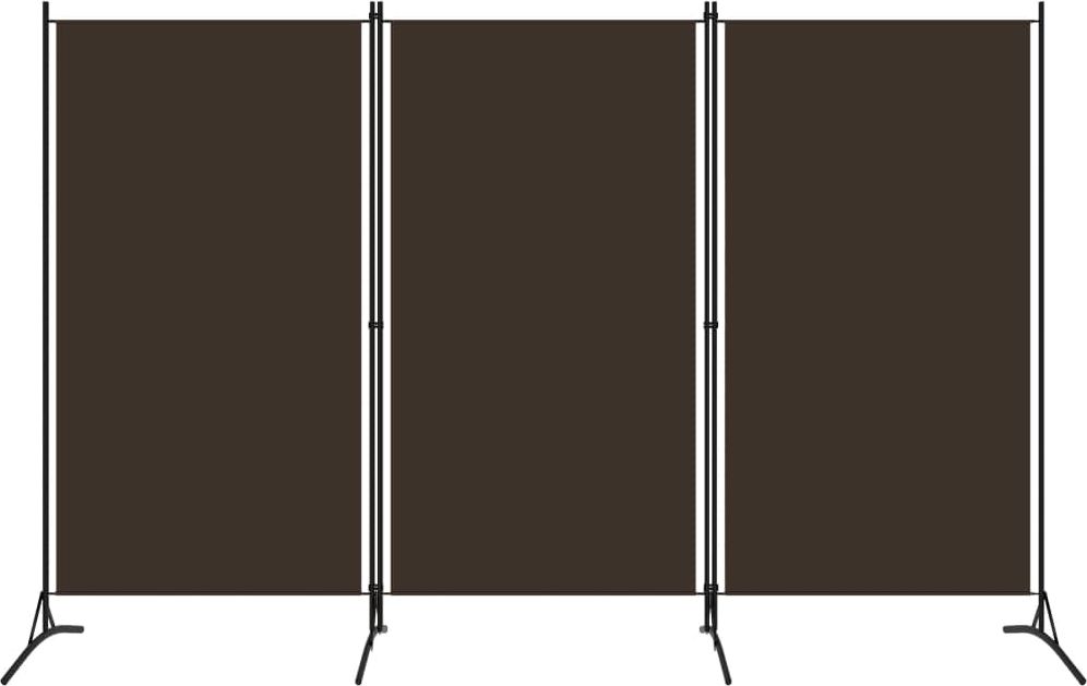 vidaXL Parawan 3-panelowy, brązowy, 260 x 180 cm
