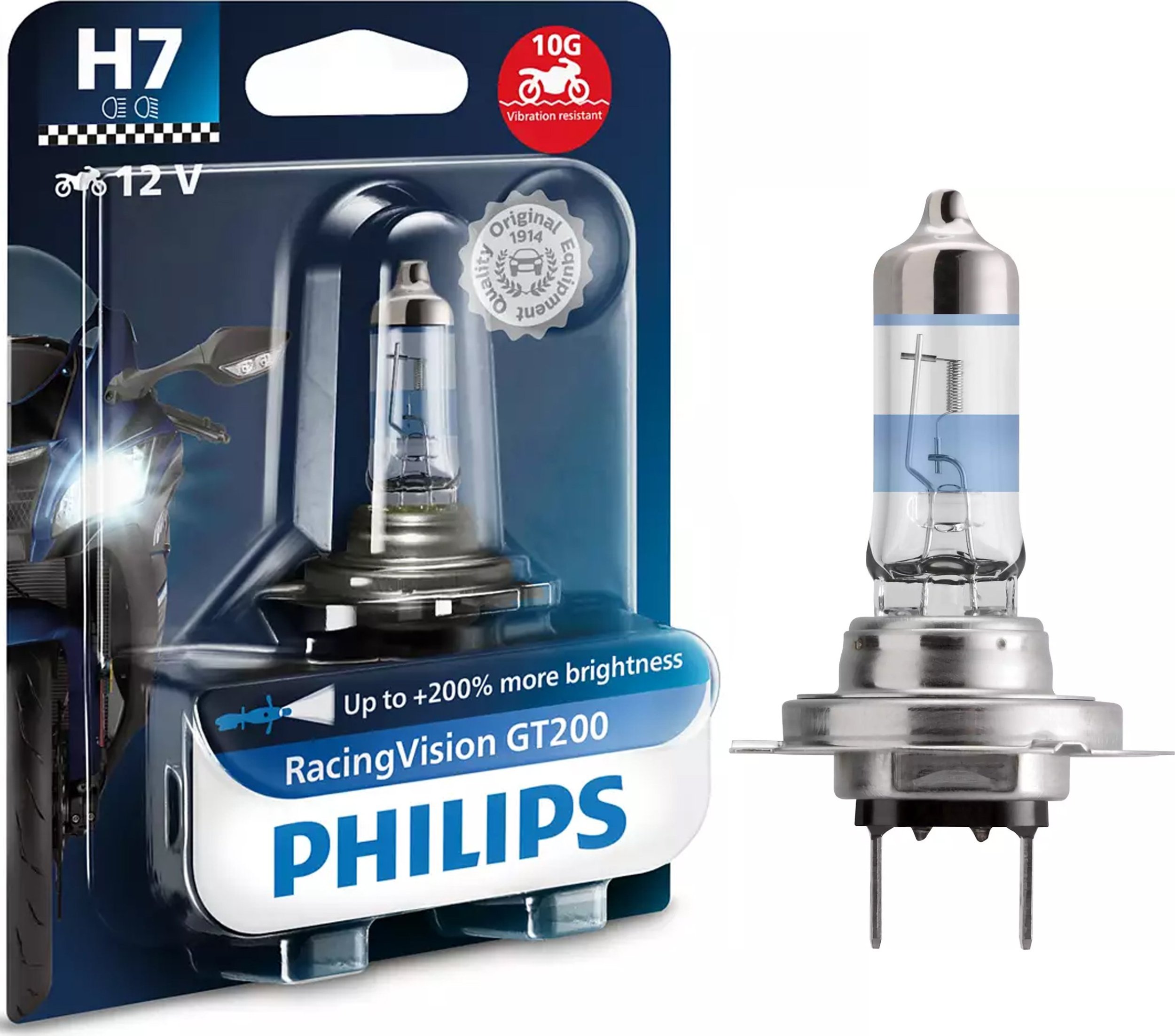 Osram Philips Racing Vision GT200 H7 Moto 12V 55W