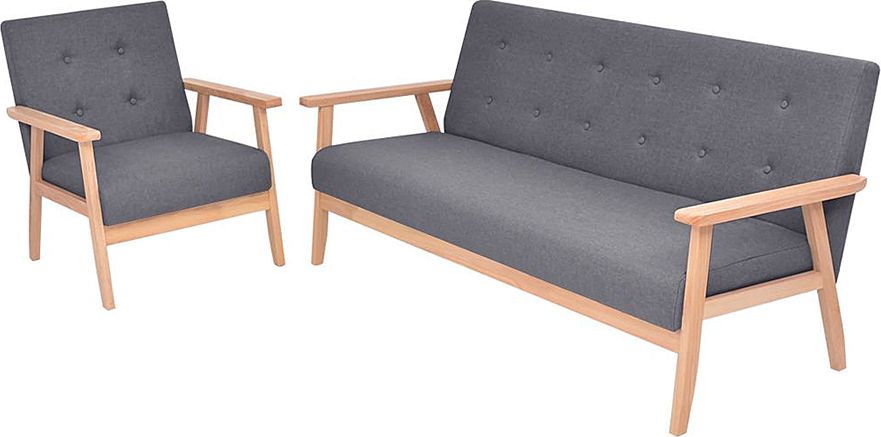 Elior 2-częściowy ciemnoszary zestaw wypoczynkowy - Edris 2F