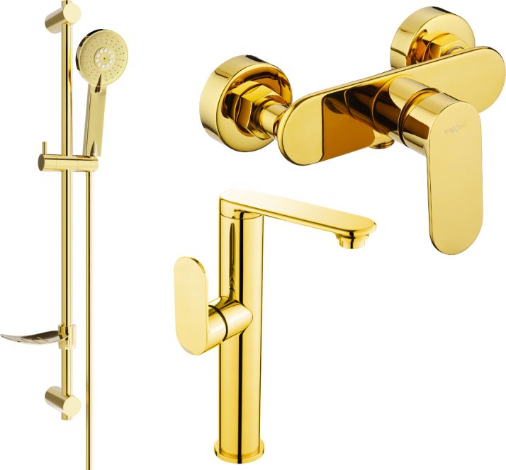 Mexen Mexen Milo DF40 zestaw prysznicowy, złoty - 713154DF40-50